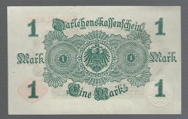 Banknote Deutschland - Darlehenskassenschein -1 Mark -1914 - Rs. weiß -Stpl. rot 2