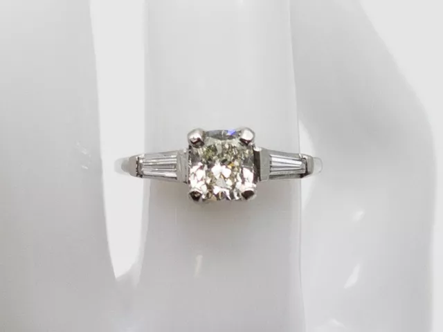 Antique 1920s $12,000 1.80ct Cushion Cut VS2 J Diamond Platinum Wedding Ring