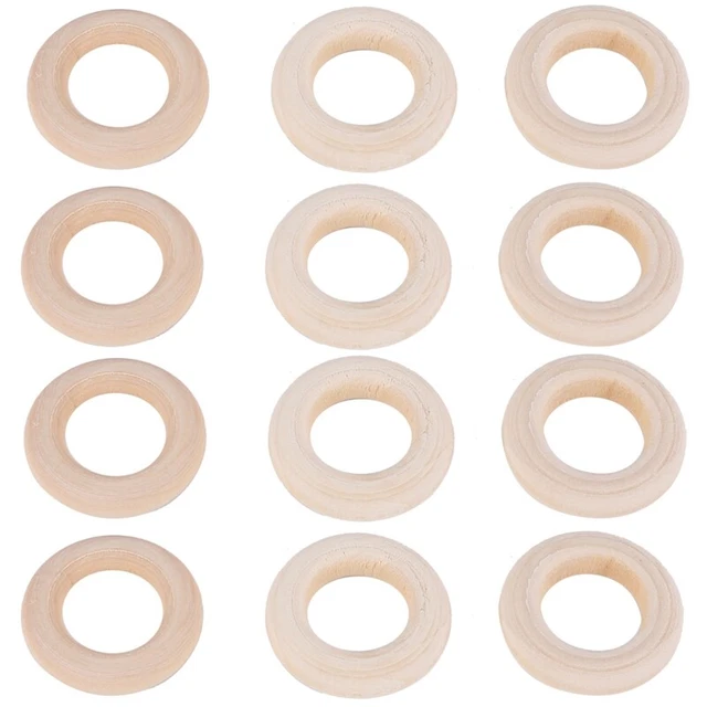 150 piezas anillos de madera sin terminar artesanales de madera de 25 mm/1 pulgada pendaU4 circular