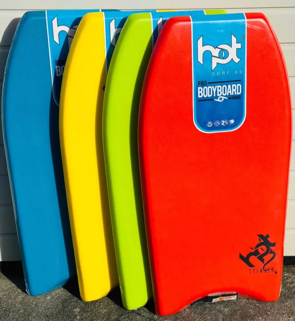 Bodyboards Slick Bottom Bodyboard Hot Surf 69 inc Leash - Size 42"