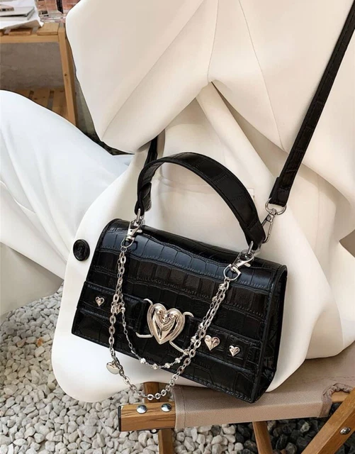 Sac à Main Vintage ETERNAL Bleu Clair - Découpes Papillons - Simili Cuir - Fourre-tout