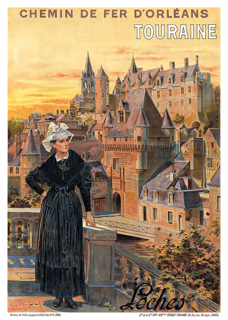 Affiche chemin de fer Orléans - Évaux-les-Bains