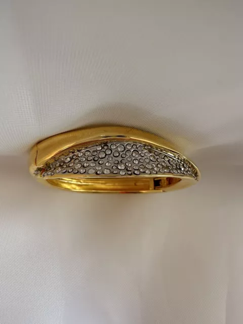 Alexis Bittar Gold Miss Havisham Magnetic Hinge Bangle Bracelet 3