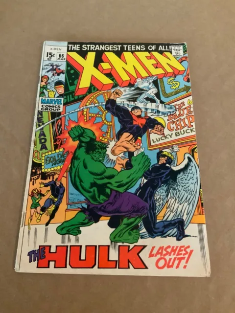 Uncanny X-Men #66 (Marvel 1970) Hulk Final New Story Before Reprints -$1 1st bid