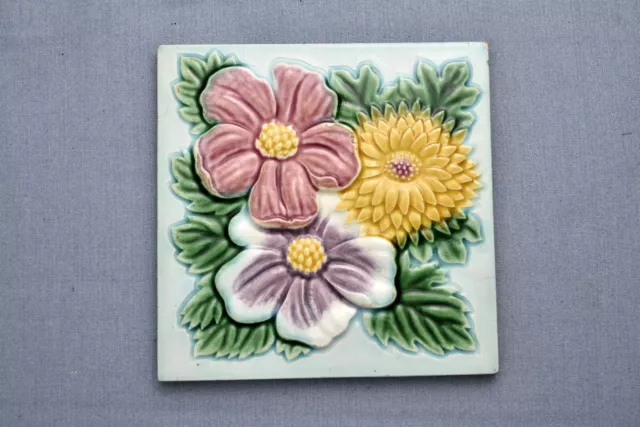 Antique Japanese Majolica Tile, c. 1920
