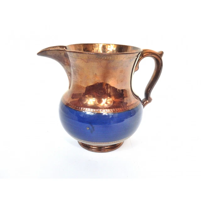 Pichet En Faïence De Jersey Hauteur 13Cm Decor Bleu