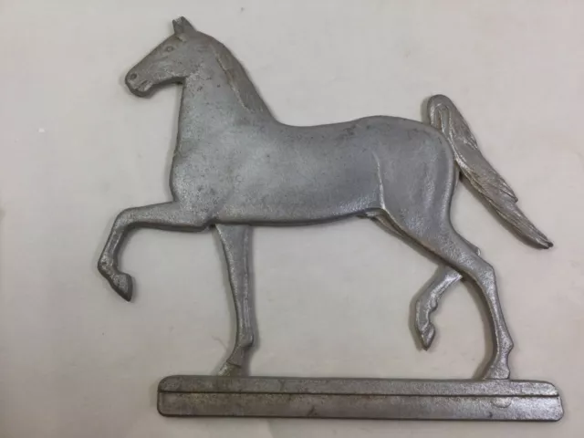 Single Silver, Cast Aluminum Weathervane Horse Trotting Topper Piece GardenDecor