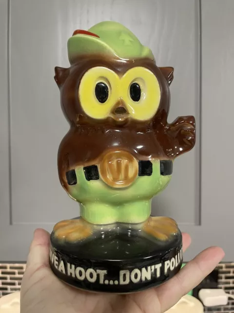 VINTAGE WOODSY OWL BANK GIVE A HOOT DON'T POLLUTE McCOY UNITED STATES FOREST