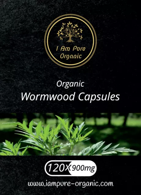 Wormwood (Artemisia absinthium) 900mg Vegan Capsules 100% Organic High Strength