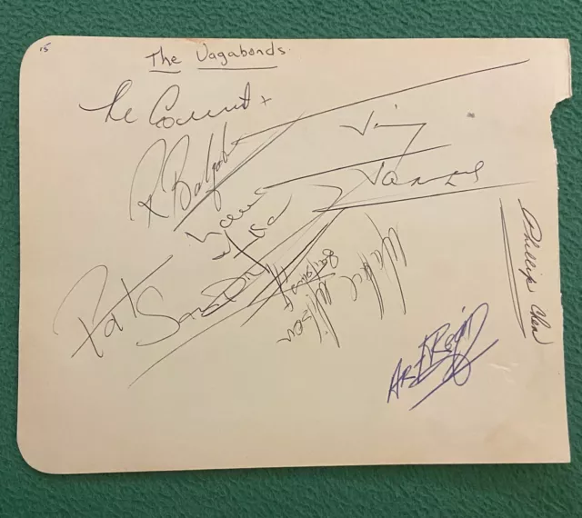 Jimmy James and the Vagabonds Signed Page c1967