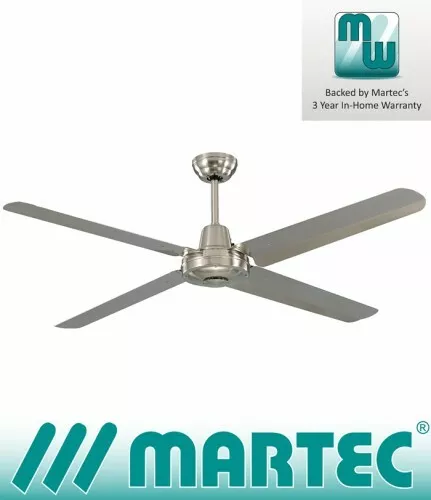 Martec Precision 52'' 316 Marine Grade Stainless Steel Ceiling Fan No Light -...