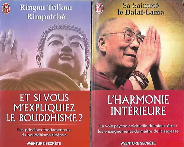 Lot x 2 Livres de poche BOUDDHISME Dalaï-Lama + Ringou Tulkou Rimpotché-J'AI LU