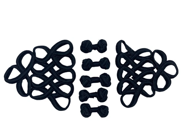 Applicazione Alamaro Moda Soutache Passamaneria Nero Cm 16x8 AW-BTN1557