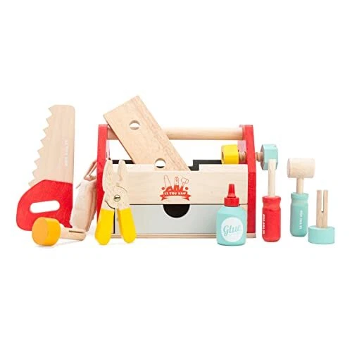Le Toy Van - Cars & Construction Educational Wooden Tool Box Play Set for Rol...