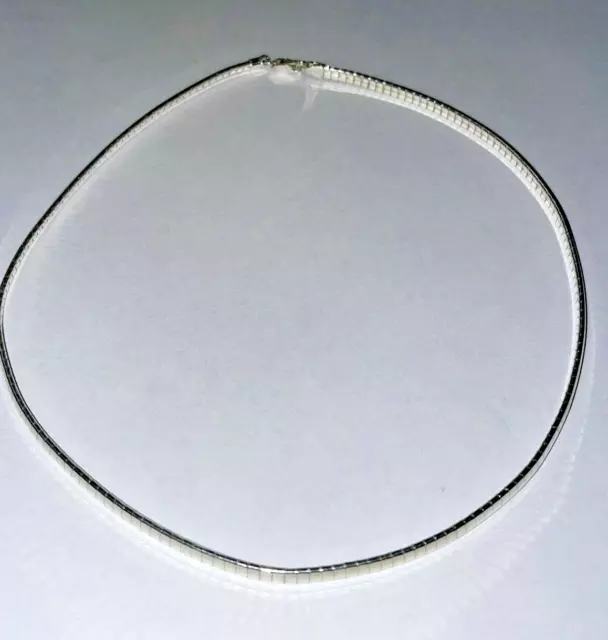 Sterling Silver 925 Omega Necklace or Chain 16" Long 18.8 Grams Stamped Italy