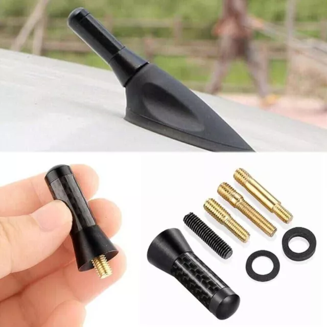 Universal 1.4" inches Car Antenna aerial Carbon Fiber Radio FM Antena Black