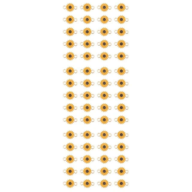 60 Pcs Fleur Lien Charmes Fleur Bijoux Conclusions Floral Bracelet Charmes