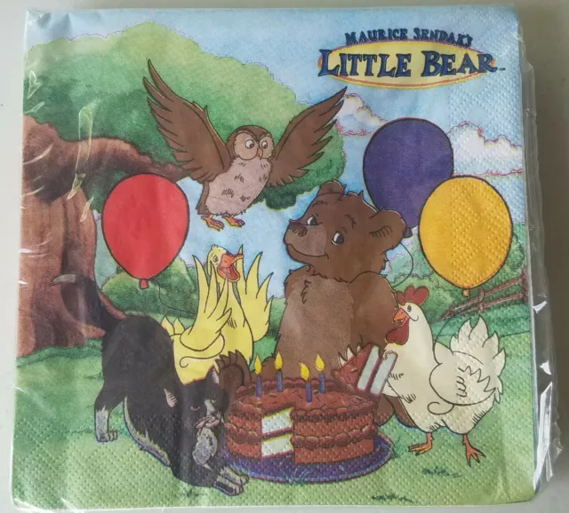 Vintage 1999 The Little Bear 16 Pack Birthday 3-Ply Luncheon Napkins