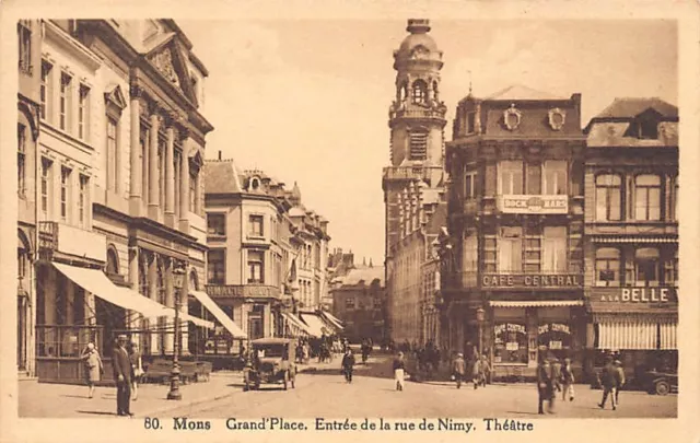 Belgique - MONS (Hainaut) Grand'Place - Entrée de la rue de Nimy, Théâtre