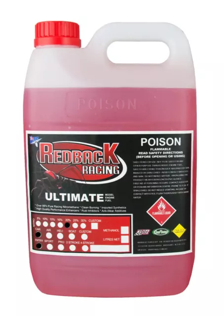 Redback Racing Entry Car Fuel 20% Nitro 5L Redback Racing