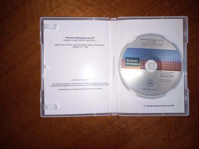 Originale Mercedes Benz W 107, WIS, manuale officina, manuale di riparazione su CD