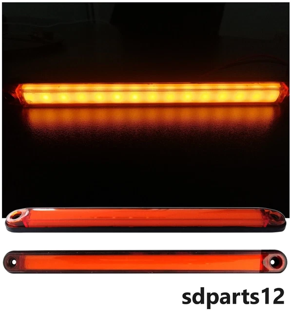 12pcs Feux de Gabarit Led Orange 24V Feux de Dégagement Encastré Camion Remorque