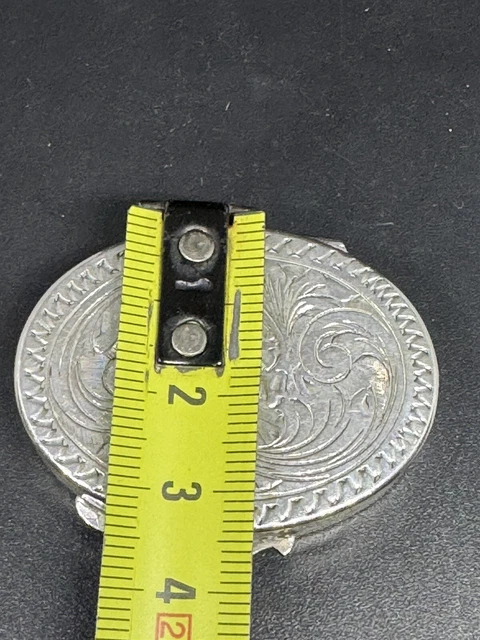 Ancienne Boîte à Pilule Chatelaine En Argent Massif - Vintage, Sans Marque