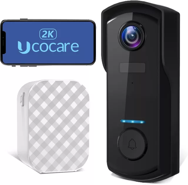 UCOCARE SONNETTE SANS Fil Exterieur Etanche WiFi 3MP Sonnette sans