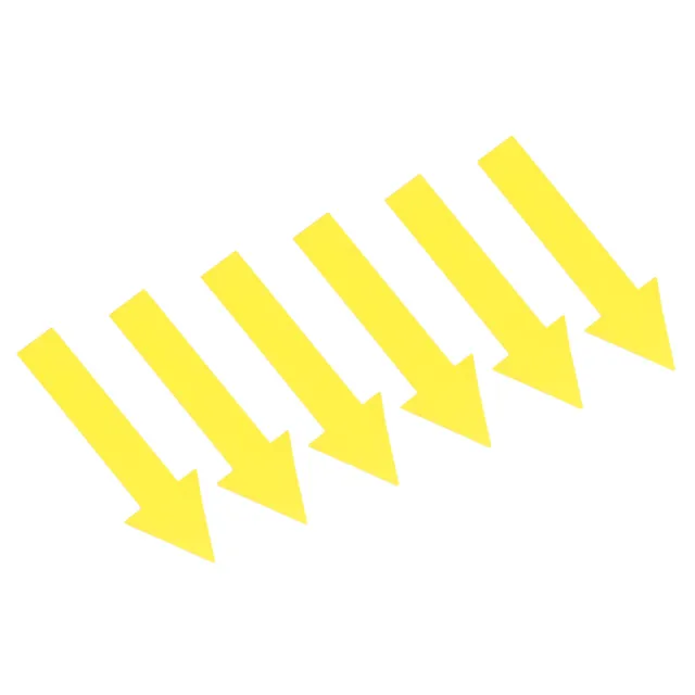 6Set / 36Pieces 4x1" Arrow Sticker Directional Arrow Sign Floor Decal Yellow