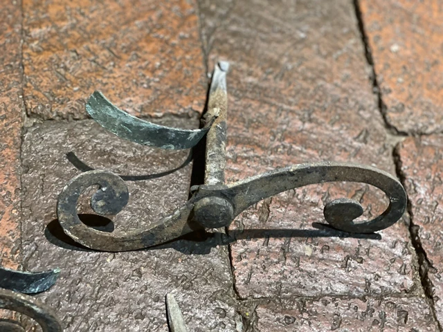 5 Original Antique Cast Iron Sash Window Shutter Tie Back Holders Not Repro