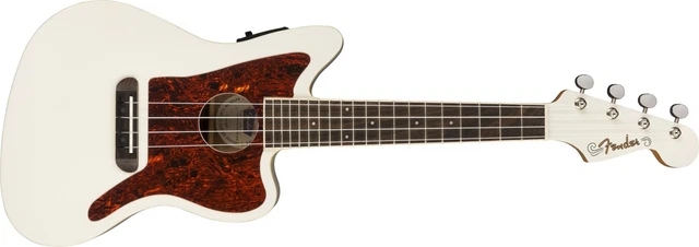 Fender Fullerton Jazzmaster Acoustic-Electric Ukulele (Olympic White)