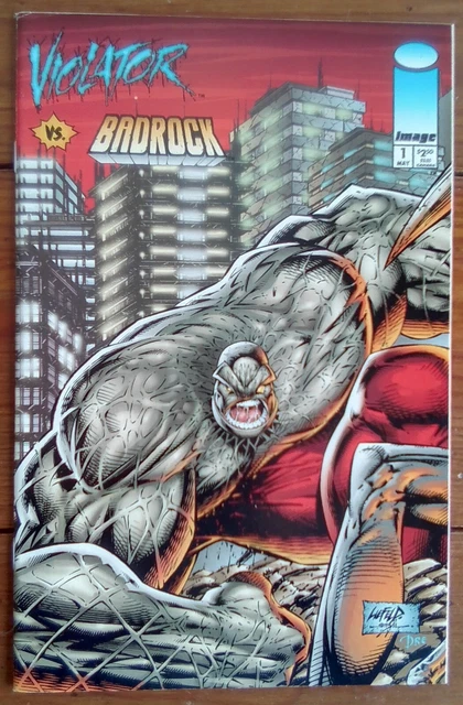 Violator Vs Badrock 1, Alan Moore, Badrock Cover, Image Comics, May 1995, Vf