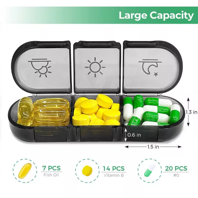 Medicine 7 Day Weekly Storage Pill Box Tablet Sorter Container Case Organizer AU 3