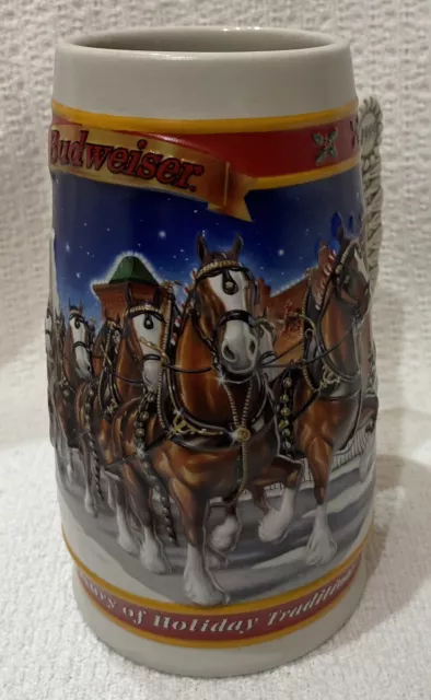 1999 Budweiser Holiday Stein A Century of Tradition 1900-1999 CS389