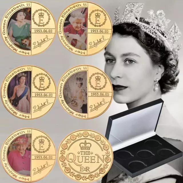 Queen Elizabeth II Platinum Jubilee Gold Plated Coin Set British Royal Family