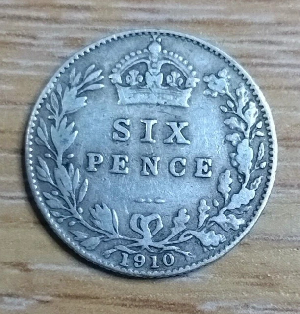 1910 Edward VII Silver Sixpence in Nice Condition