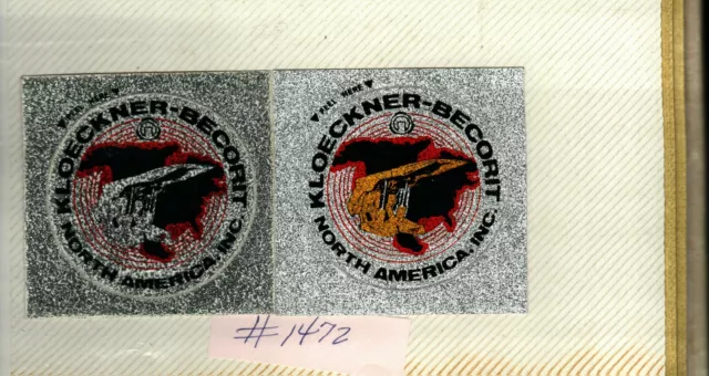 Set Of 2 80'S Longwall Kloeckner-Becorit 1 Is Error Coal Mining Stickers # 1472