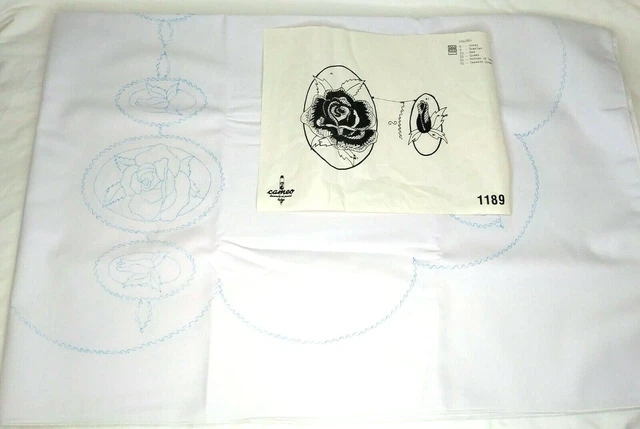 "Mantel estampado de pintura decorativa o bordador vintage cameo #1189 rosa 51x68"