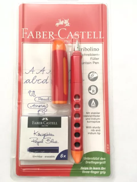 Faber-Castell Scribolino Füller Füllhalter Füllfederhalter Rot/Orang Rechtshände