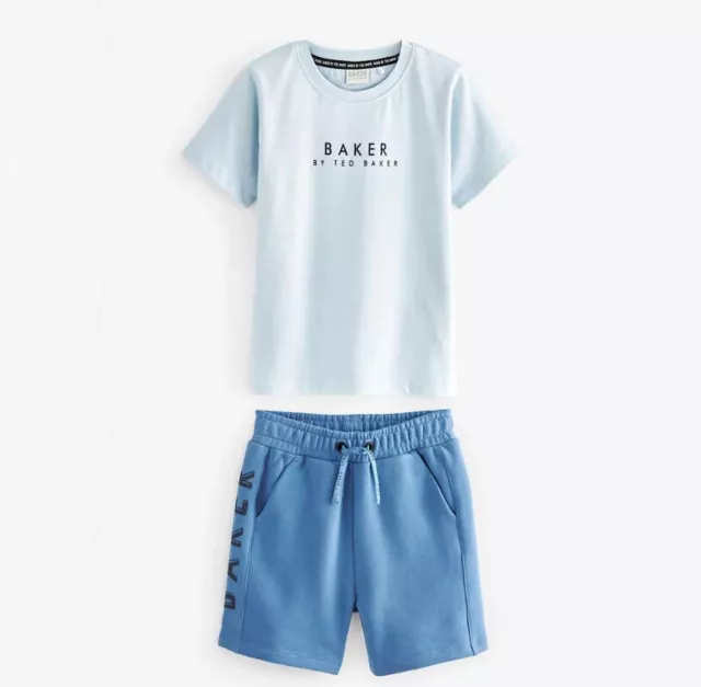 Baker by Ted Baker T-Shirt and Sweat Short Set in Blue (Size Age 7) BNWT