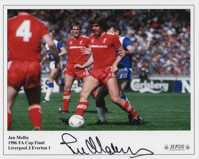 LIVERPOOL FC LEGEND JAN MOLBY 1986 FA CUP FINAL SIGNED AUTOGRAPHED 10 ...