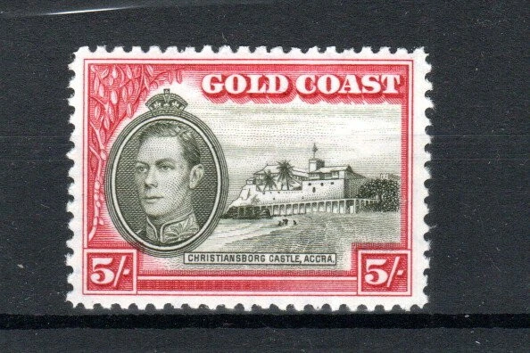 GOLD COAST 1938-43 5s King George VI and Christianborg Castle SG 131 MH ...