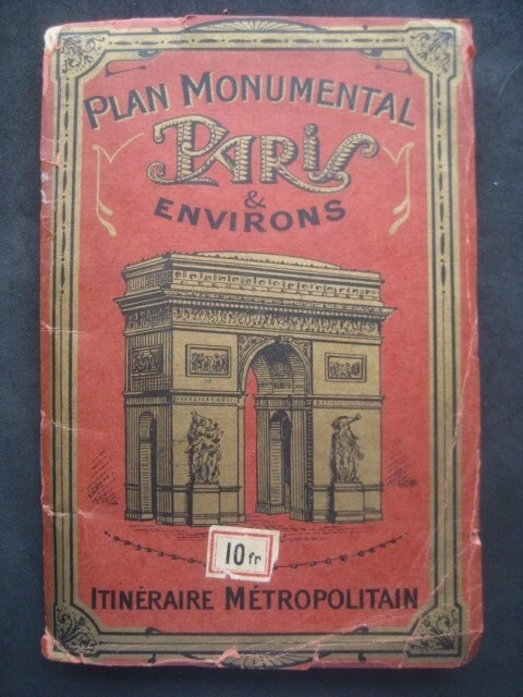 PLAN MONUMENTAL DE PARIS & ENVIRONS A. Leconte Editeur anni '20/30 EUR