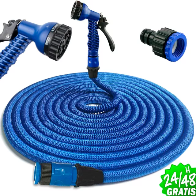 Manguera Extensible Flexible 9 Modos 7.5 15 22.5 30 Mt Jardineria Riego Coche