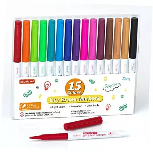 Ultra Fine Dry Erase Markers Whiteboard Markers,Dry Erase Markers 15 Colors