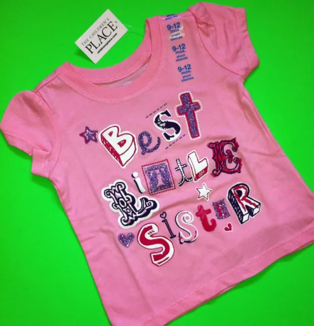 *NEW* "Best Little Sister" Baby Girls Graphic Shirt 9-12 18 24 Months 2T 3T 4T