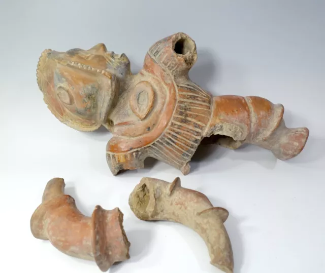 Reproduction REPRO Vintage Broken Pre Columbian Colima Pottery Warrior Figure