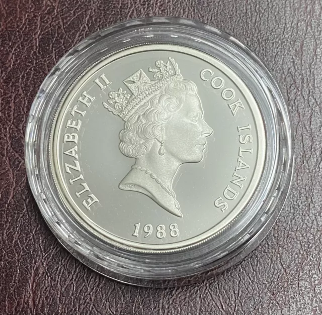 Cook Islands 1988 25 Dollars Centenary Of British Sovereignty Proof Silver Coin 3