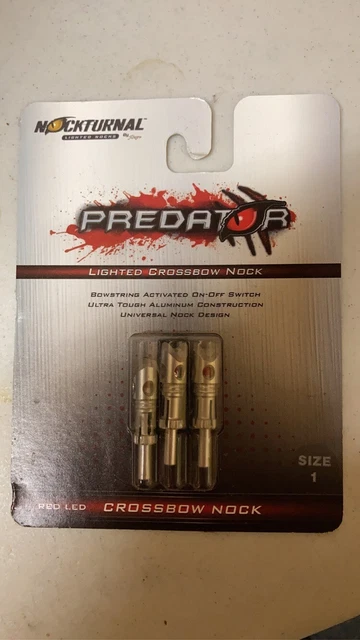 Nocturnal Lighted Crossbow Nock Predator 3pk Night Red Size 1