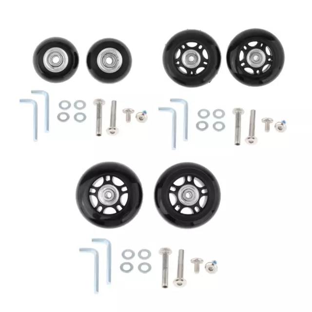 Kit de Réparation de Roulettes Pivotantes en Caoutchouc de 2 Clés pour Valise